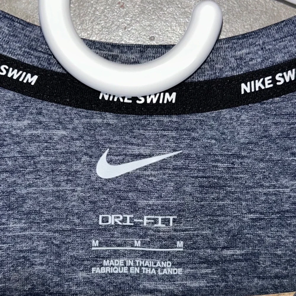 Nike Swim Mens Dri-FIT Heather Long Sleeve Rash Guard Blue NESSA590-440 M New